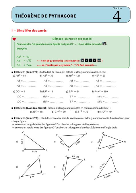 Théorème De Pythagore Exercices Corrigés Pdf Chap 04 - Ex 2 - Utilisation de Pythagore (Exercices Types) - CORRIGE | PDF  | Mathématiques élémentaires | Formes géométriques